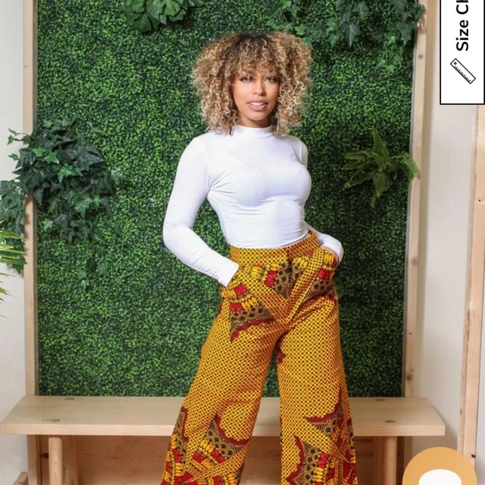 TRIBALbyN Cheta wide leg pants size Medium - Picture 2 of 2